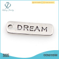 Custom zinc alloy silver dream letter charm jewelry on hot sale